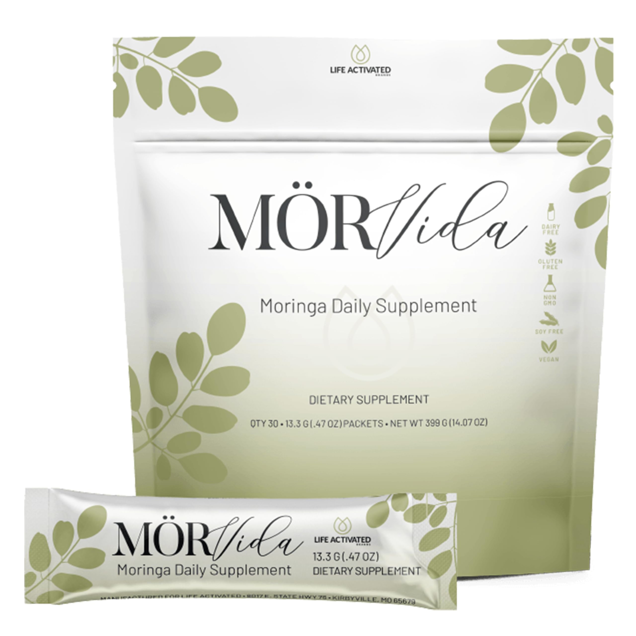 Mörvida Daily Supplement - Moringa Oleifera from The Himalayas - High in Vitamin C, Calcium & Protein -Rich in Minerals, Protein & More - 30 Sachets